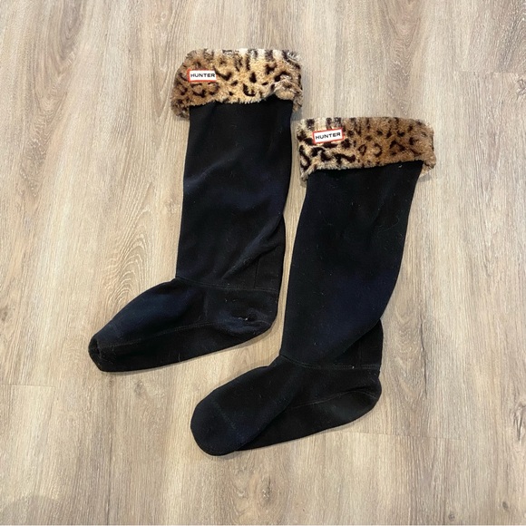 Hunter Accessories - Hunter Boots Fleece Insert W Leopard Print | Size M/L ( (8-10)